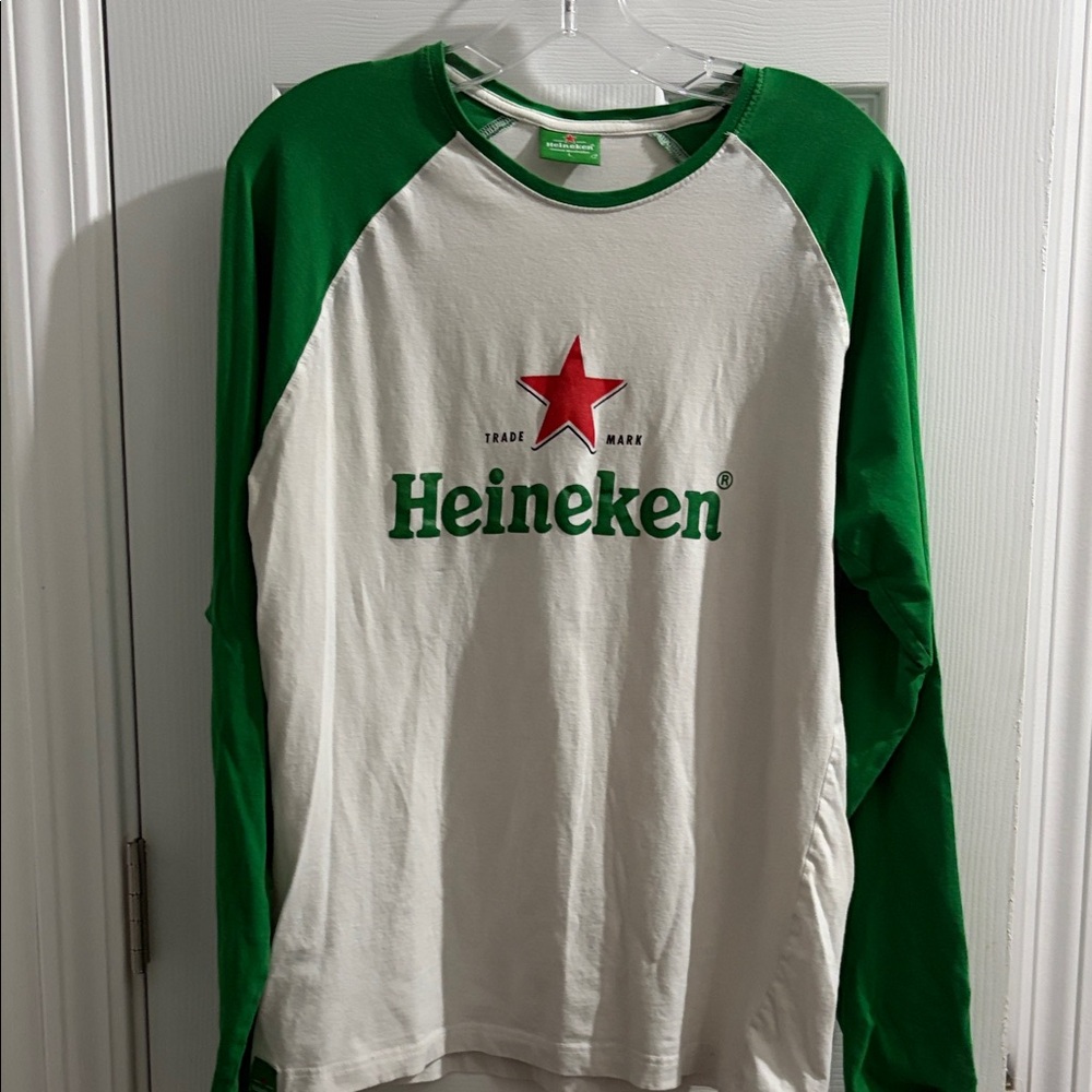 Women's Long Sleeve Raglan Tee - White & Green